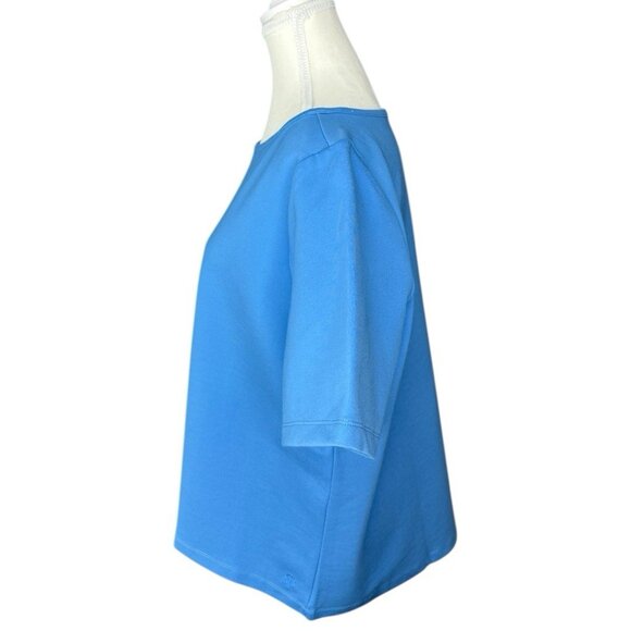 Betabrand Women’s NWT Tide Pool Boat Neck Short Sleeve Boxy Hi-Low Top L/C44 - Picture 3 of 12